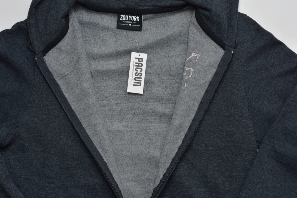 Men's ZOO YORK Gray Grey Hooded Hoodie Sweater Medium M NWT NEW Awesome! - Image 2 of 4