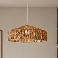 Brown Rope Shade Only Rattan Woven Style Large Pendant Light Retro Ellie 50cm W