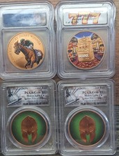 Lot Of 4 Commemerative Collectible Slabbed copper Coins. 