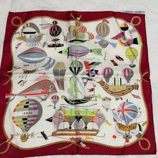 Hermes Les Folies Du Ciel Silk Square Scarf 17" x 17"