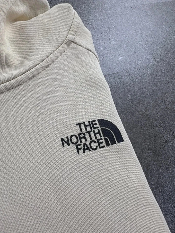 sweat - hoodie - pull à capuche the north face beige crème logo imprimé #B4.834 - Photo 2/4