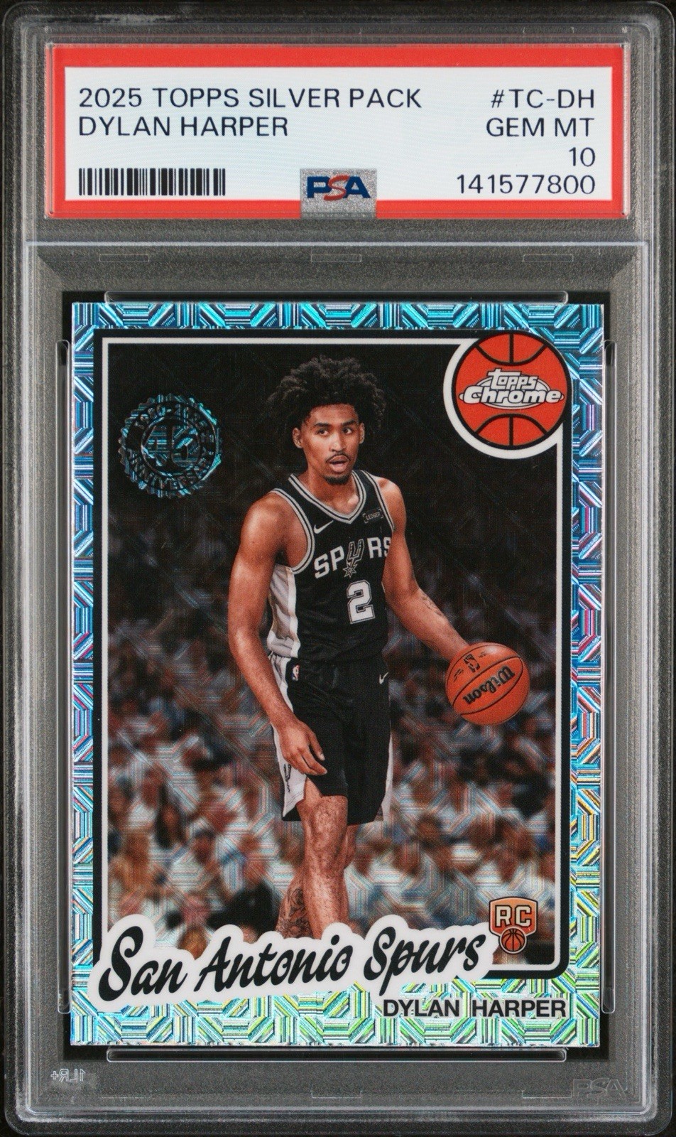DYLAN HARPER PSA 10 2025-26 TOPPS CHROME SILVER PACK MOJO REFRACTOR RC