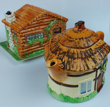 Vintage Beswick & Devon Cobb Cottage Ware Teapot & Butter Dish Set
