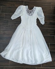 Vintage Gunne Sax Jessica McClintock Prairie Lace Cottagecore Wedding Dress New