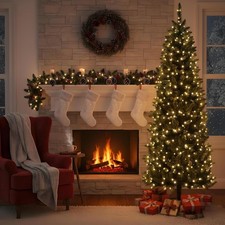 6ft -12ft Pencil Christmas Tree Pre-Lit Artificial Tree Xmas Trees Holiday Decor
