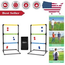 Kid-Friendly Ladder Toss Game with 6 Soft Bolos & Score Trackers - Perfect Gift