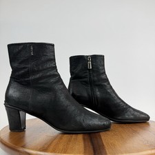 Womens Prada Linea Rossa Black Napa Leather Block Heel Mid Boots Size EU 38.5