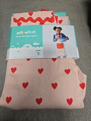 Pink and Red Pillowfort Hearts & Stripes Apron for Kids