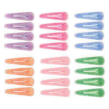 24PCS Glitter Snap Hair Clips for Girls Women Sparkling Sequin Hair Clip Metal H
