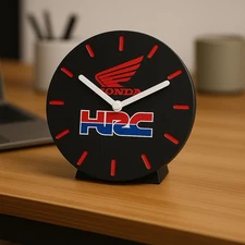 Custom  Honda HRC Racing Desk Clock – 6x6 Garage Man Cave Motocross Gift Decor