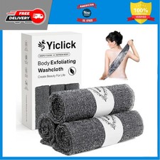 3 PCS Exfoliating Washcloth Towels Body Scrubber Bath Shower Back Scrub Cloths