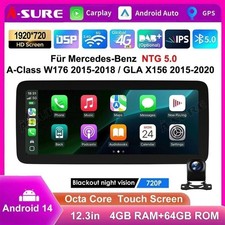 12.3" Android 15 Autoradio Carplay Navi +Kam F&uuml;r Mercedes Benz W176 X156 NTG 5.0