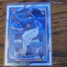 Topps Bowman Chrome 2024 Mojo Refractor Ronny Mauricio #13 Mets Rookie