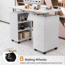 Pro Manicure Nail Table Spa Beauty Salon Station Nail Desk with Dust Collector