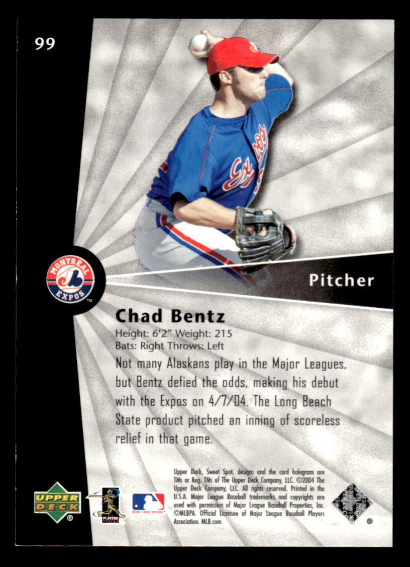 2004 Upper Deck Sweet Spot #99 Chad Bentz Rookie #d /799! Montreal