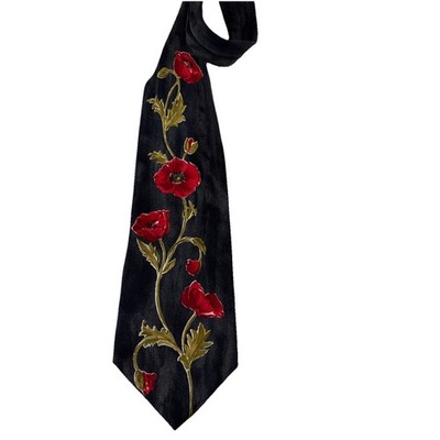 HUGO BOSS Men's 100% Silk Necktie ITALY Designer Floral vine Spanish