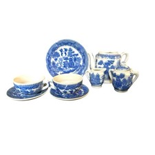 Vintage Blue Willow Children's Tea Set Japan 9 Pieces