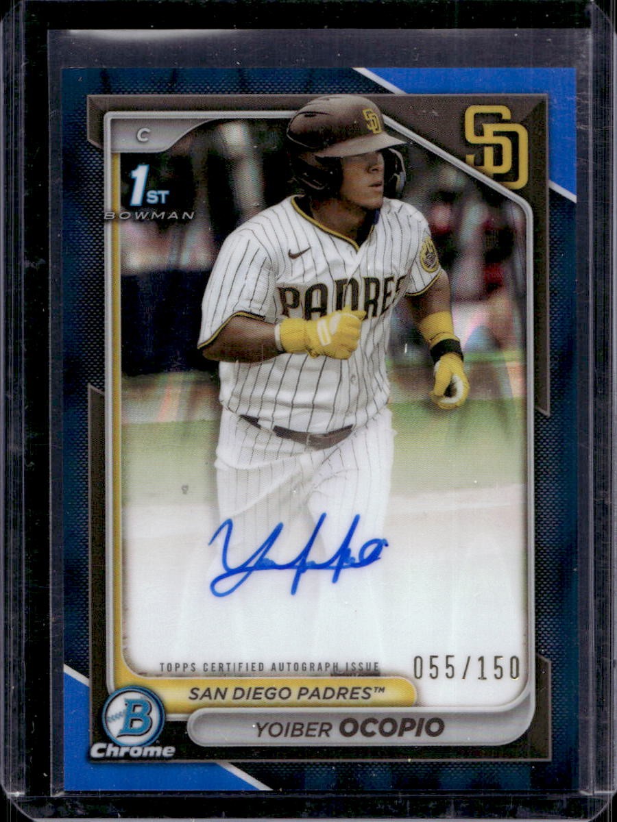 Yoiber Ocopio 2024 Bowman Chrome #CPA-YO 1st Prospect Auto Blue Raywave /150
