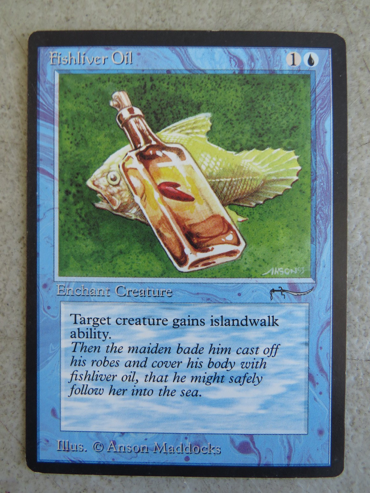 Magic the Gathering MTG - Fishliver Oil Light Version - Arabian Nights Card