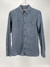 AllSaints Blue Denim Button Down Shirt Size Small Fashion