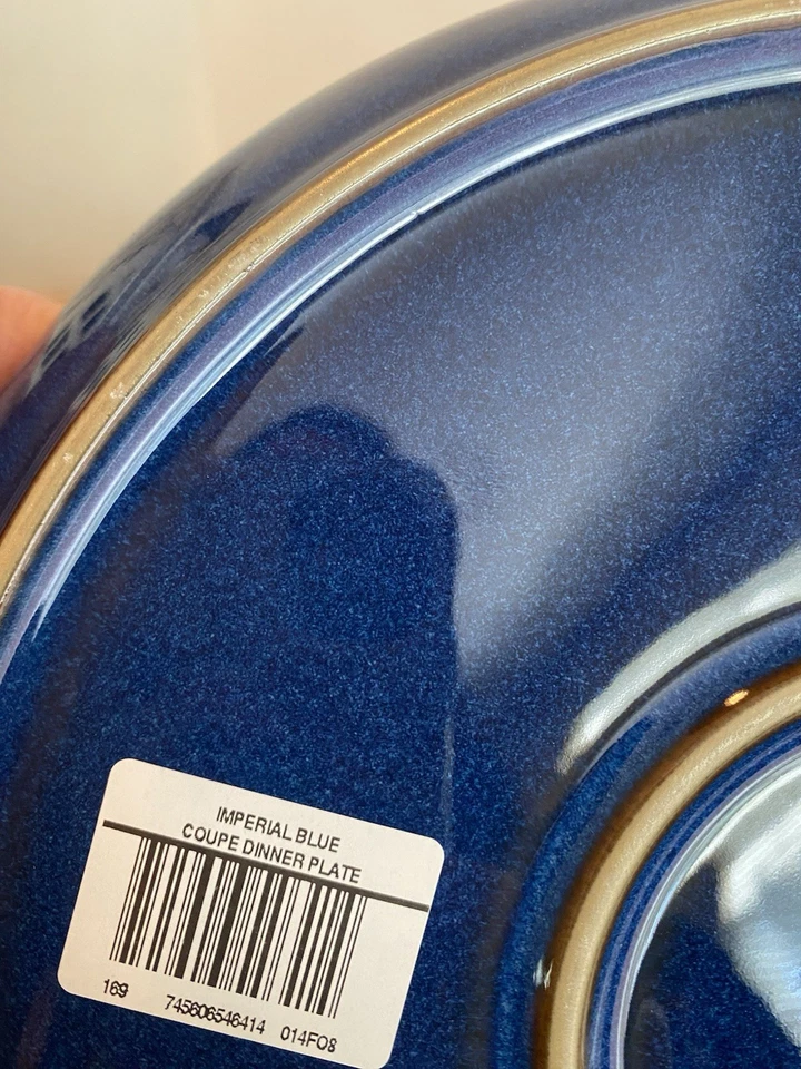Denby Coupe Dinner Plates. Imperial Blue. Set Of 2 Made In England. New As Is - Image 2 of 4
