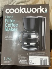 Cookworks black filter coffee maker 1.25L Glass