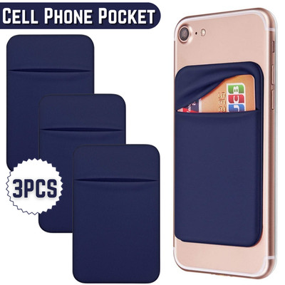 3x Phone Pocket Self Adhesive Stick On Wallet Sleeve RFID Credit Card Holder