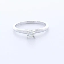 Solitaire Engagement Ring Classic 14K Gold 0.59 CT Round Lab-Grown Diamond E VS1