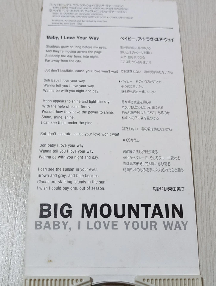 BIG MOUNTAIN BABY, I LOVE YO RCA BVDP103 Japan 1CD - Imagem 4 de 4