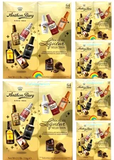 6 Pack Anthon Berg Liquor Filled Dark Chocolate Liqueur Bottles 64 CT 2.2LB Each