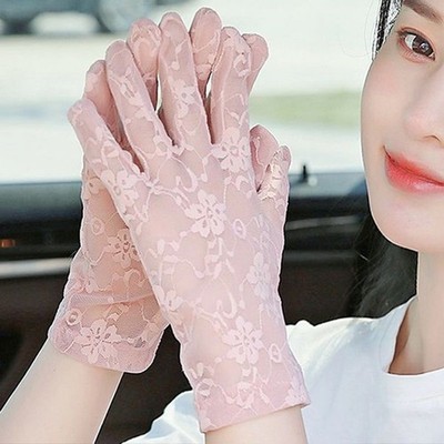 UV-Handschuhe Blumenmuster Handschuhe Spitze Damen Elegant Touch Konstruktion von