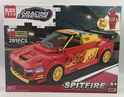 Block Tech Racing Legends Spitfire Sports Car Building Set - 281 Pcs - New