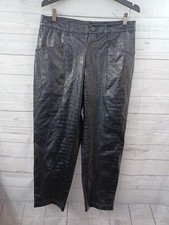 A NEW DAY Reptile Print Tapered Leg Faux Leather Pants Black Sz 12