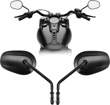 8mm Teardrop Rearview Mirrors for Harley Touring/Street Glide/Road Black