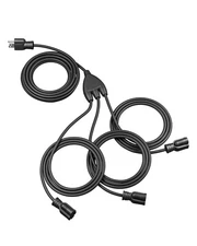 DEWENWILS 43FT (25+6+6+6) Outdoor Extension Cord for Outside Landscape Lighting