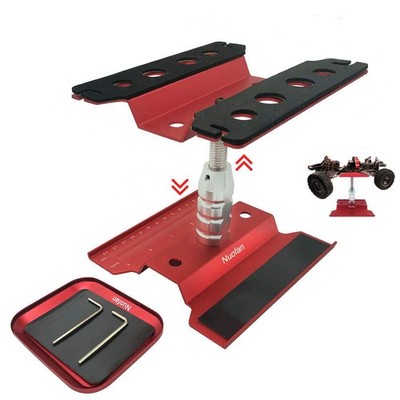 RC Car Work Stand Aluminum Repair Workstation 140Mm X 134Mm X 64-90Mm, Red 