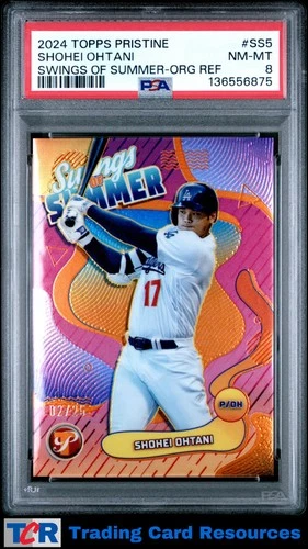 2024 Topps Pristine #SS-5 Shohei Ohtani Swings of Summer Orange #/25 PSA 8