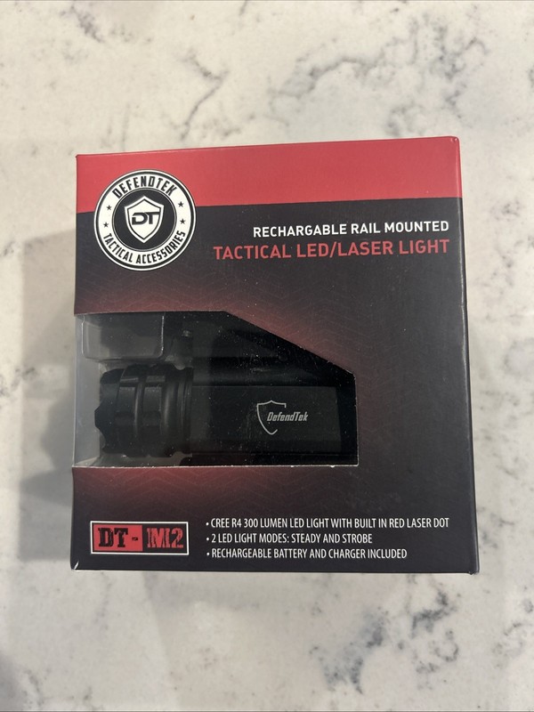 Defendtek Tactical Accessories Rechargeable Rail Mounted Tactical LED Laser Ligh