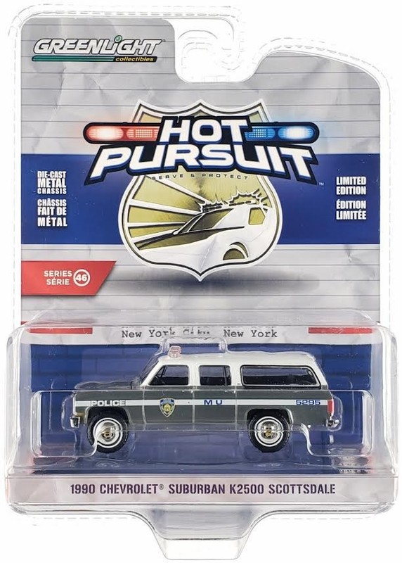 Raw Metal Chase 1990 CHEVROLET SUBURBAN K2500 "NYPD" 1/64 GREENLIGHT 43040 D