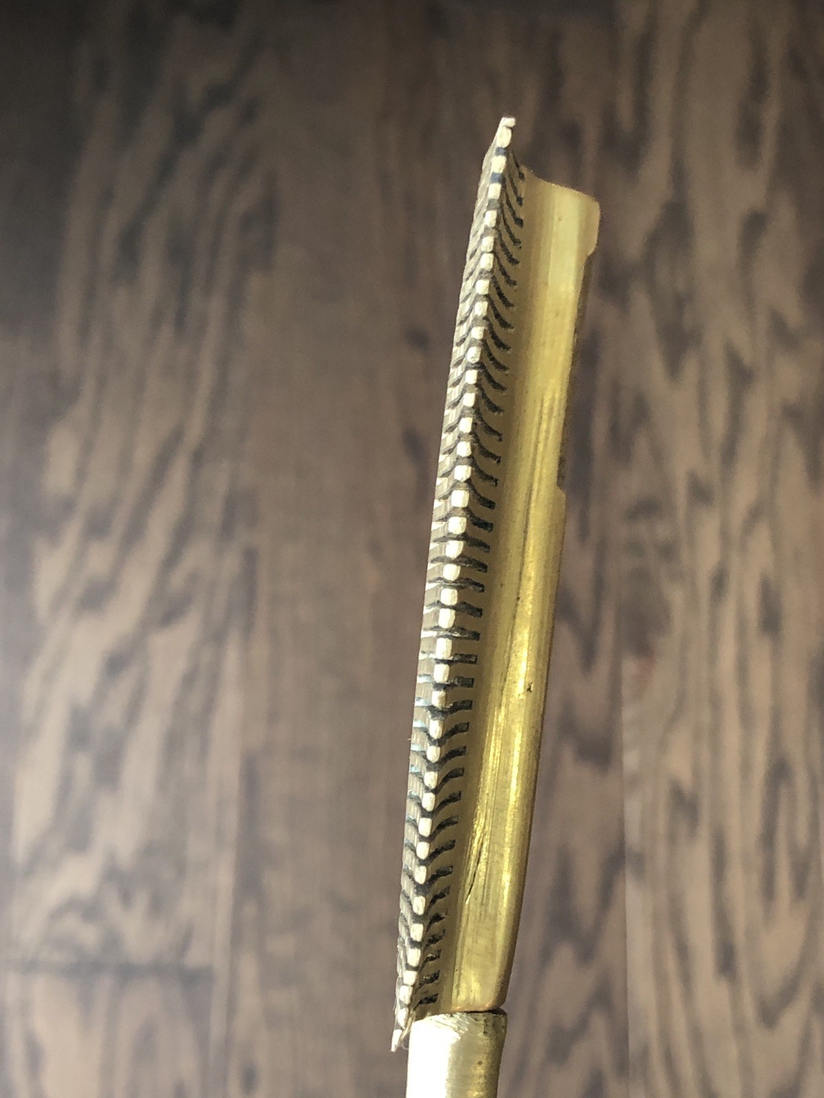 Vintage Brass Hot Comb Hair Straightener With Wood Handle German