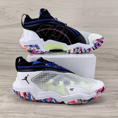 Nike Jordan Why Not Zer0.6 White Black Lime Blue Men's Size 9 DO7189-101