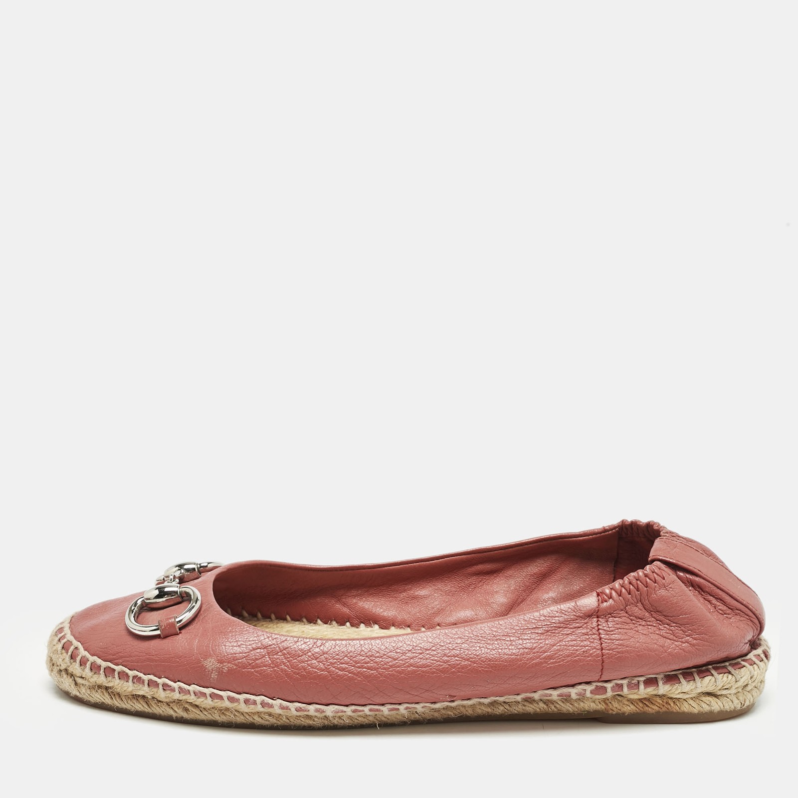 Gucci Red Leather Espadrille Flats Size 38