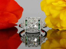 Old European Antique Style 1.30Ct White Round CZ Engagement Wedding Ring