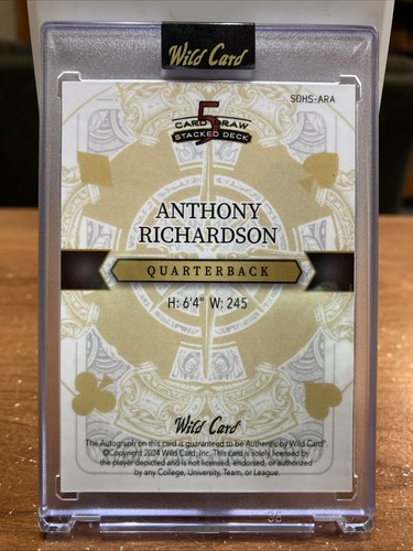 2024 Wildcard Anthony Richardson Auto 2/2 Colts Color Match - Picture 3 of 3