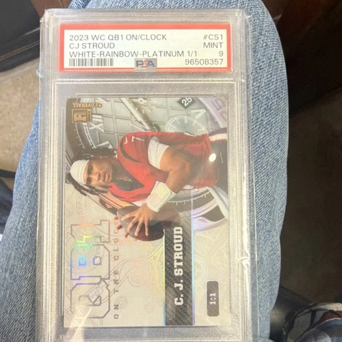 Wild Card QB1 On the Clock White-Rainbow-Platinum 1/1 PSA 9 C.J. Stroud OCW-CS1
