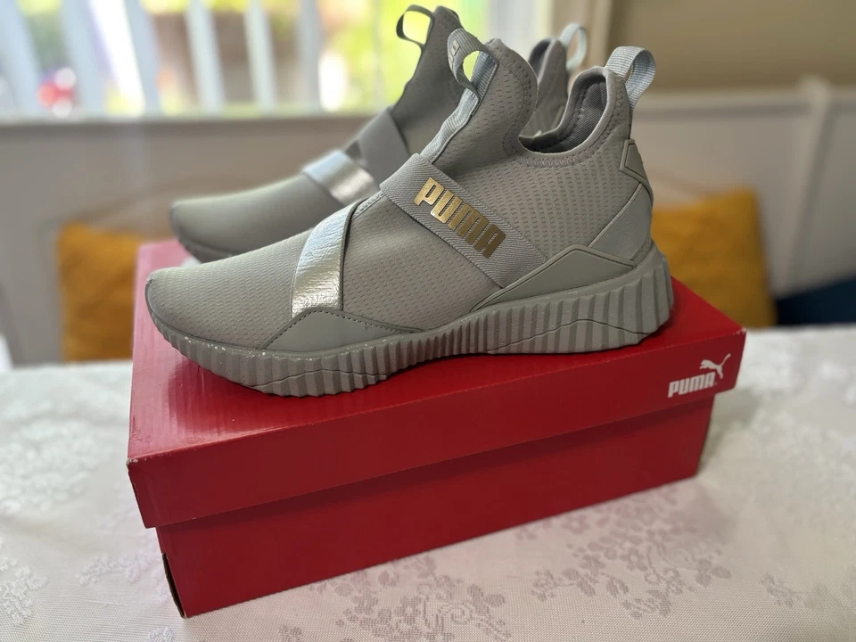 PUMA Fierce Strap Silver Gray Sneakers 193044-02 Women’s Size 9 w/Box - Image 4 of 4