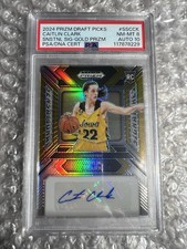 Caitlin Clark 2024 Panini Prizm Draft #/10 GOLD Prizm PSA 8 / 10 Auto Rookie RC 