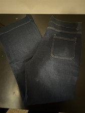 Wide Leg Blue Jeans Relaxed Fit Women's Size Large 31 Waist 29-1/2 Inseam