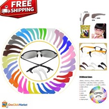 Versatile Silicone Eyeglass Strap Holders - 20 Pairs of Fun Colors for Everyone