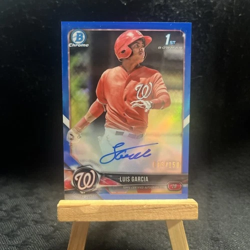 2018 Bowman Chrome 1st #BCPA-LGA LUIS GARCIA JR. Blue Refractor AUTO SP /150